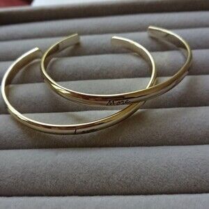 Victoria's secret-  Love. More. Set Two Engraved Stackable Cuff Bangle Gold tone